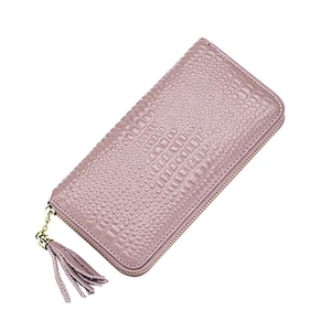 Crocodile Pattern Ladies Clutch Bag Zipper Leather Wallets Purses