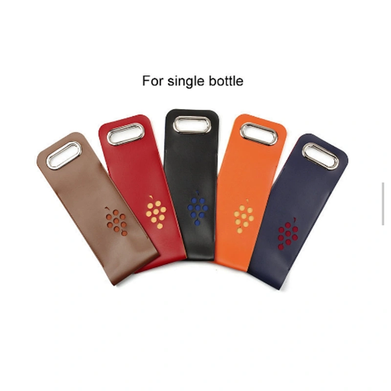 Custom colorful elegant reusable PU double single wine tote bag for wine