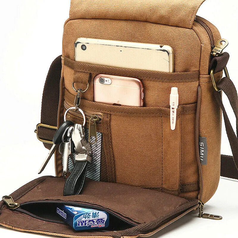 Mens Crossbody Bag canvas bags Urban Travel Shoulder Bag
