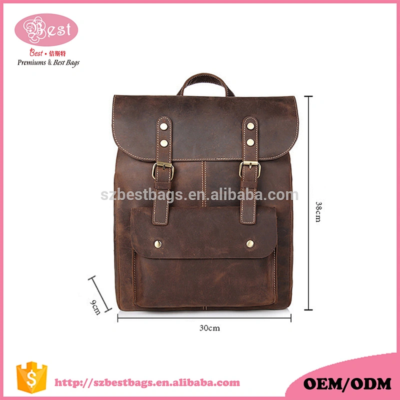 Fashion Stylish Best Travel Genuine Leather Backpacks for Men With Laptop Compartment