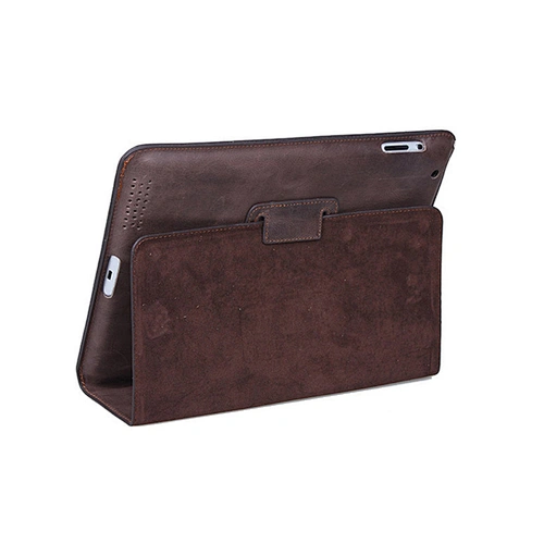Handmade Pure leather case for mini iPad case with folding function