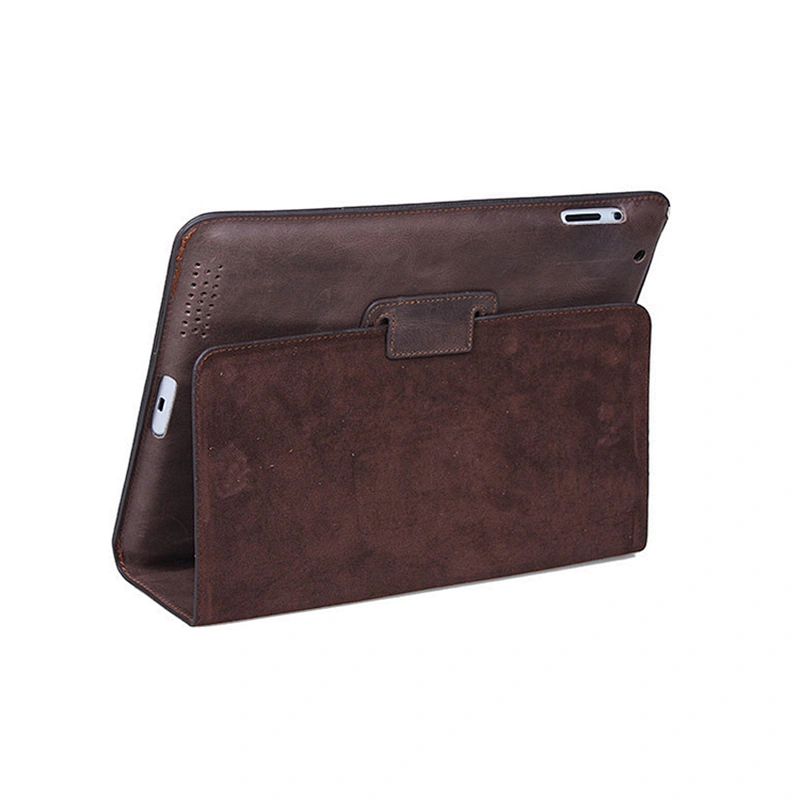 Handmade Pure leather case for mini iPad case with folding function