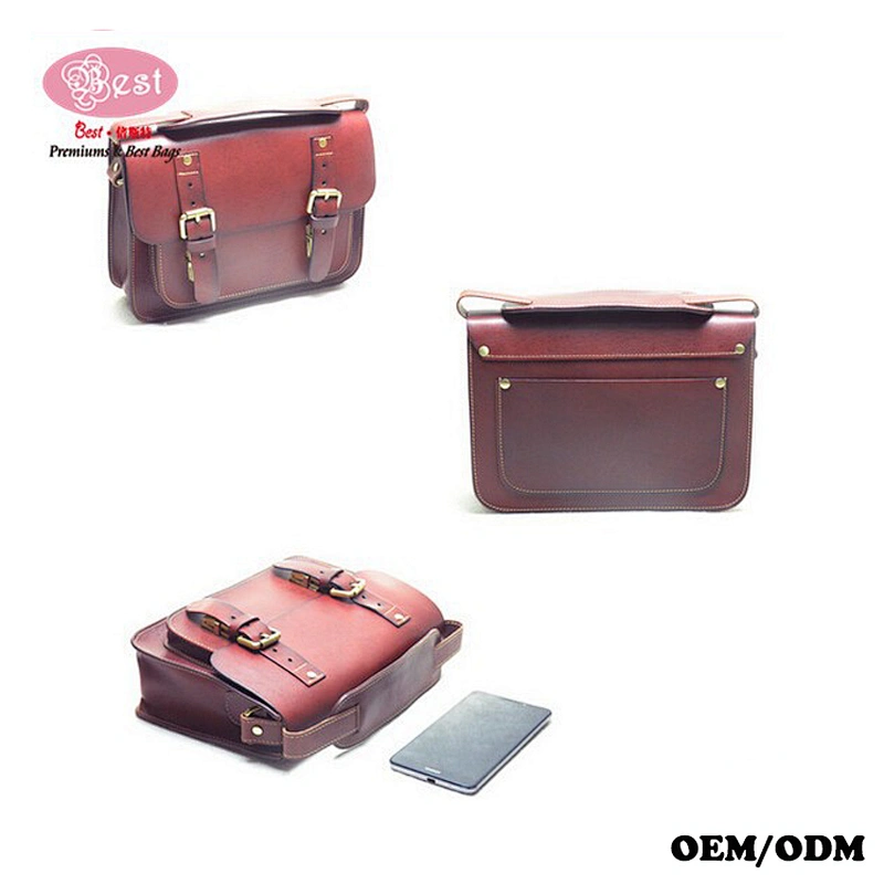 Factory Wholesale Price mens leather briefcase bag briefcase with locks leather scallop satchel bag