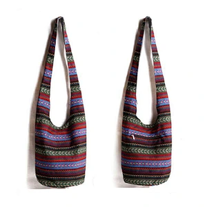 Fashion classic ramie cotton fabric printed cross shoulder bucket bag casual bag for women for shopping or travel