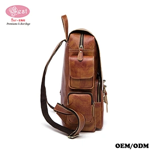 Custom Business Leather Backpack Shoulders Bag fochier travel luggage bag sport pack carry bag