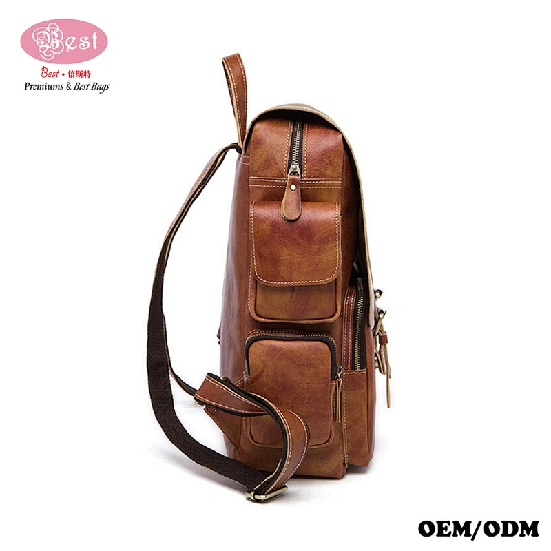 Custom Business Leather Backpack Shoulders Bag fochier travel luggage bag sport pack carry bag