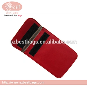 PU phone pouch with rfid blocking sleeve rfid reader