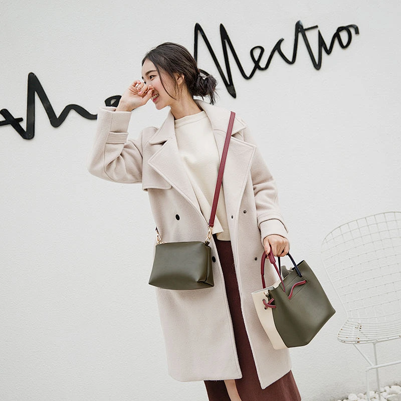 2019 Fresh Style Bucket Bag with Tassel PU Leather Crossbody Bag for Women