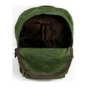 Factory Custom Navy Green Waxed Canvas Backpack trolley school bags school backpacks