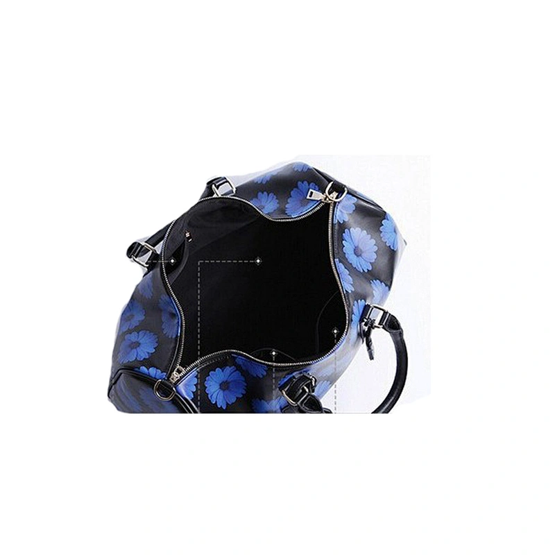 Hot Selling on Line Shopping Floral Printed PU Travel Bag Korean Fashion Outdoor Duffle Bag