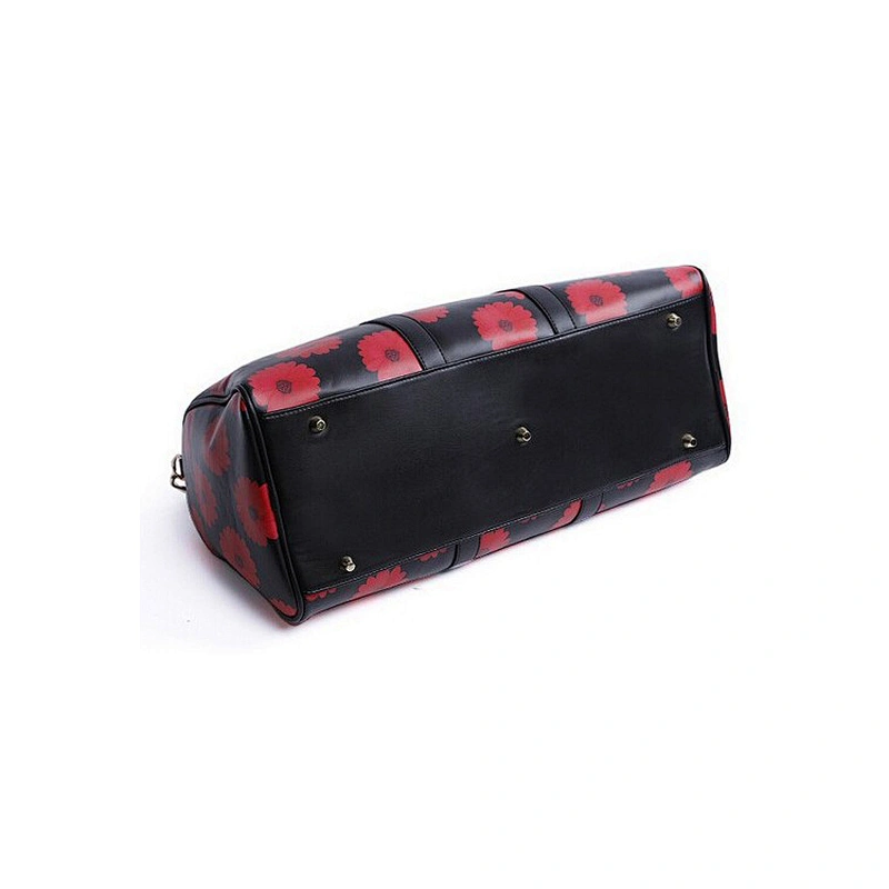 Hot Selling on Line Shopping Floral Printed PU Travel Bag Korean Fashion Outdoor Duffle Bag