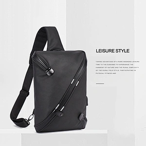 Men Chest Bag Waterproof Anti Theft Reflective Usb Charging Shoulder Messen