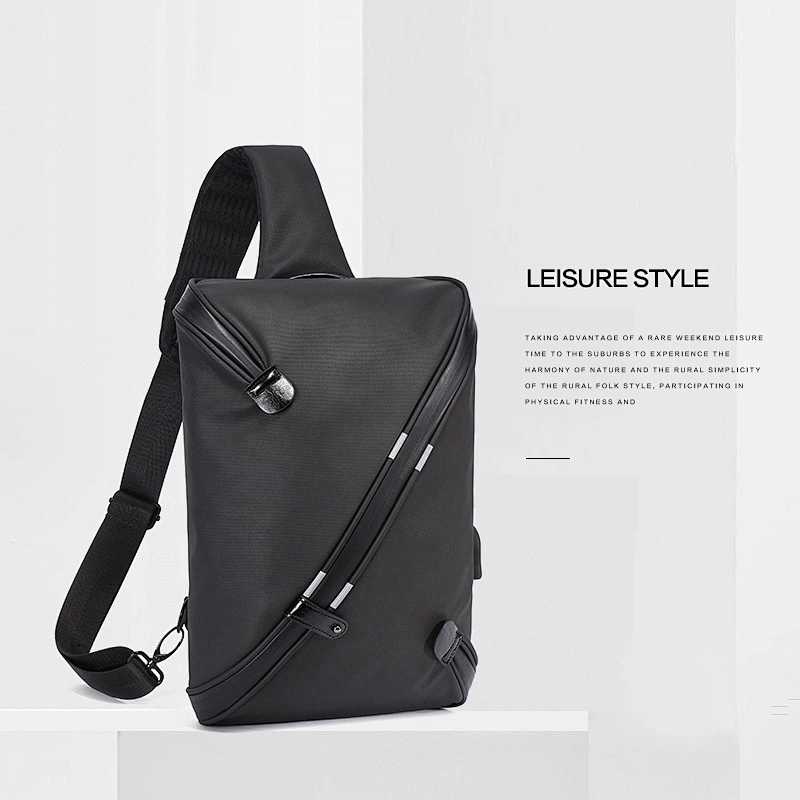 Men Chest Bag Waterproof Anti Theft Reflective Usb Charging Shoulder Messen
