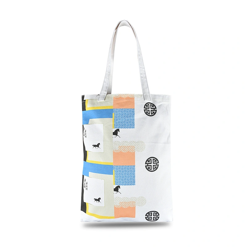 Cotton canvas digital direct printing natural eco-friendly shopping bag tote bag