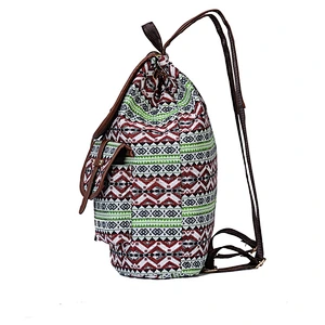 Fashionable vintage pattern canvas backpack college student backpack for school or travel