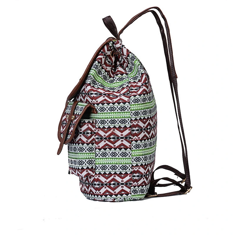 Fashionable vintage pattern canvas backpack college student backpack for school or travel