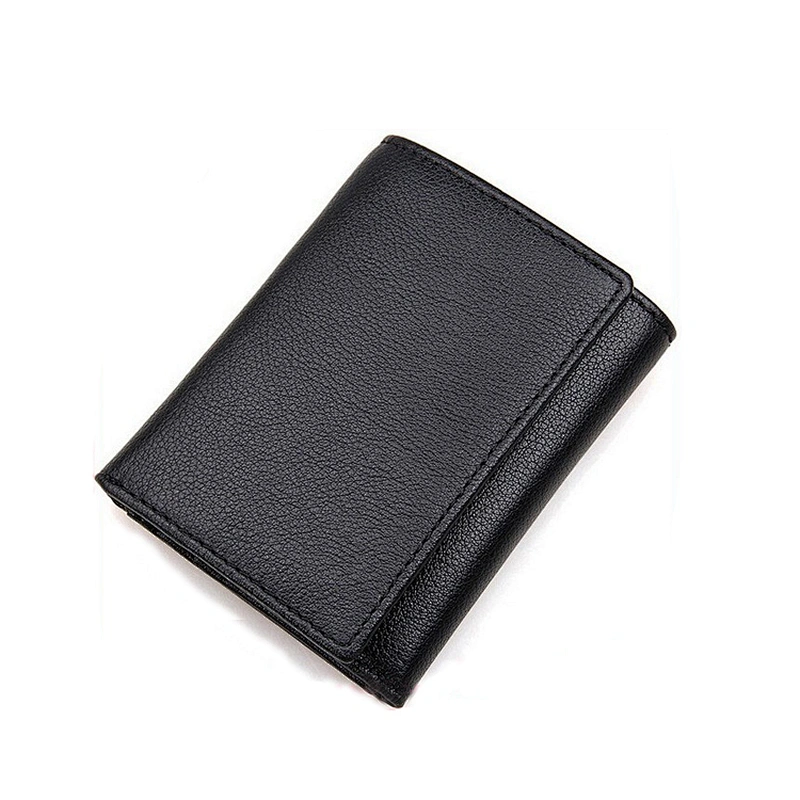 Handmade Natural Grain Texture Real Leather European Style Muti Card Holder RFID Blocking Trifold Wallet