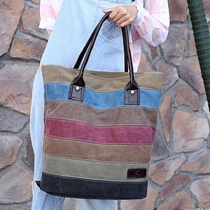 2019FW new coming  Women's Canvas Multi-Color Hobos Shoulder Bag Tote Handbag for lady