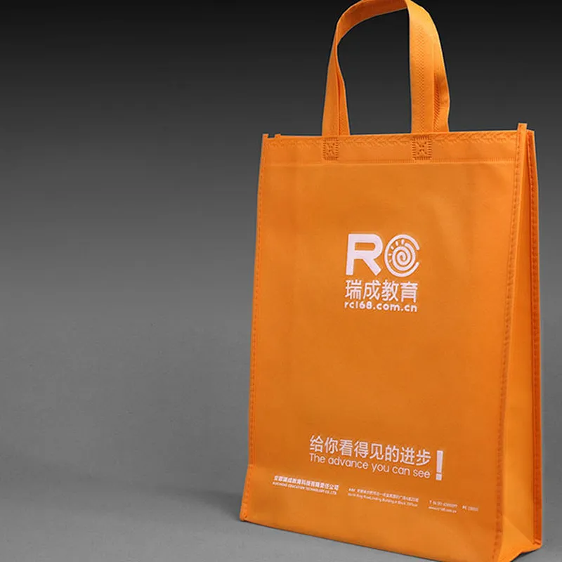 Promotional cheap logo printable reusable black non-woven shopping bags with handles