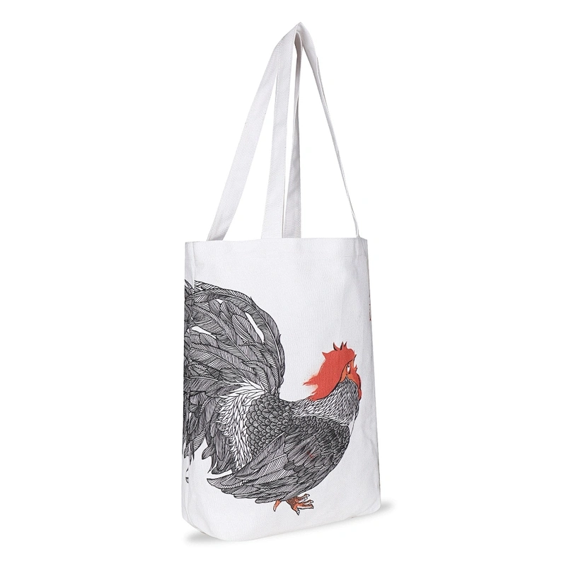 Illustration style printing cotton canvas tote bag handbag