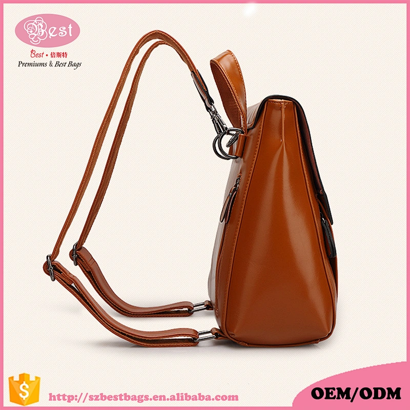 China Supplier Shenzhen Women fashion traveling leather backpack wholesale