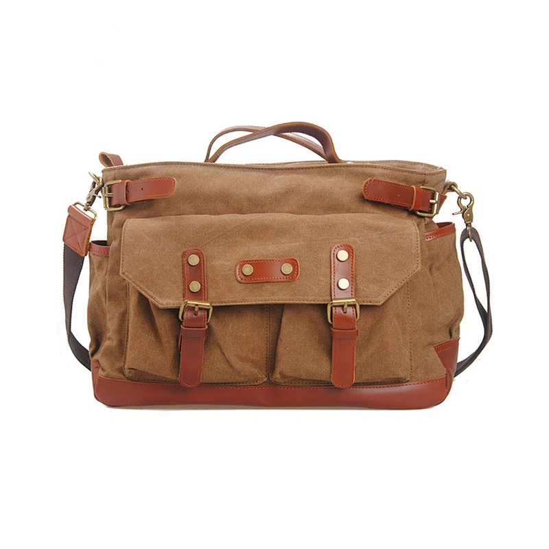 Custom Waxed Canvas Weekender Duffle Bag Full Grain Leather Trim Travel Duffel Bags Outdoor Travel Organizer Bags