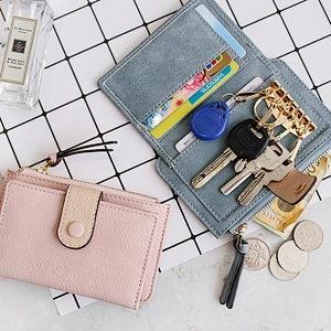 2020 New Product  fashion foldable lightweight PU key wallet for shopping