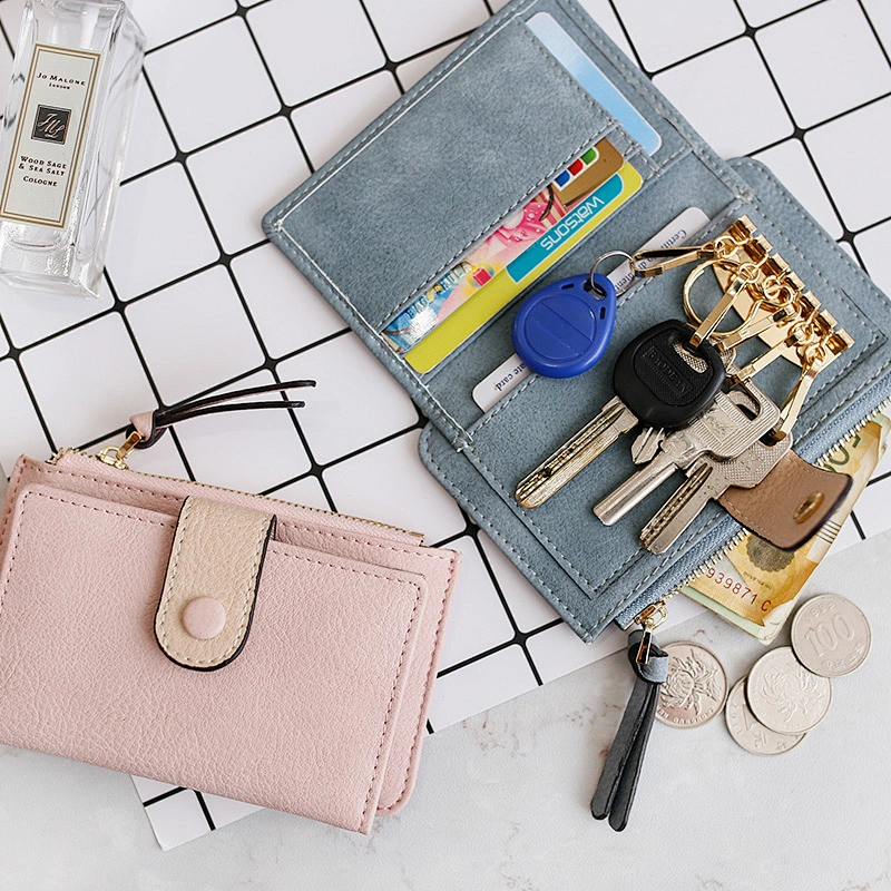 2020 New Product  fashion foldable lightweight PU key wallet for shopping