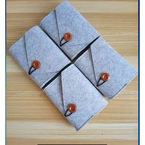 Felt Pouch Power Bank Storage Bag For Data Cable Mouse Travel Organizer