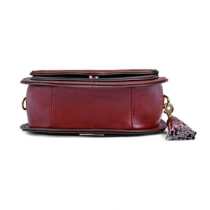 Stylish Ladies Shoulder bags Cross Body Purse Cowhide Genuine Leather Handbag with Tassel