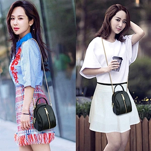 Stylish side mini crossbody long metal chain strap shoulder sling handbags for ladies