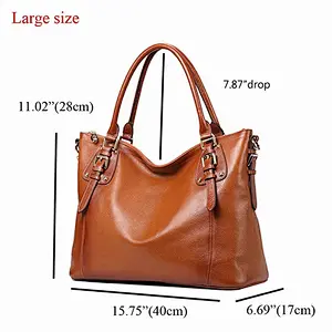 Shenzhen Factory Large Size  Ladies Genuine Leather Handbags For Working