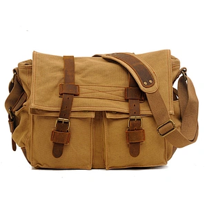 2018 New Men's Canvas Shoulder Bag European and American Style Retro Messenger Bag Men's Casual Bag