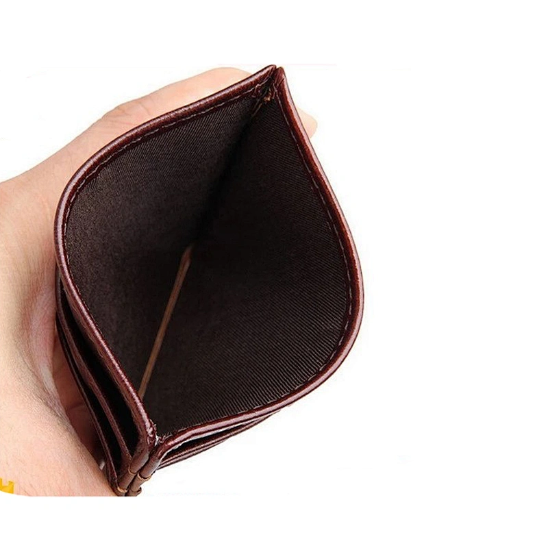 Amazon sale thin credit card holder RFID blocking Cowhide Purse wallet holder Coffee Color