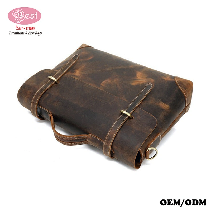 Business Handbag Genuine Leather Vintage Mens Leather Messenger Bags