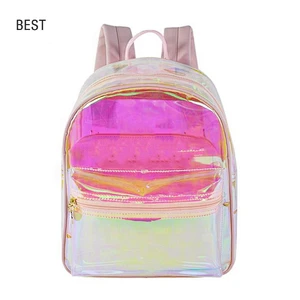 custom fashion school bag pvc hologram backpack