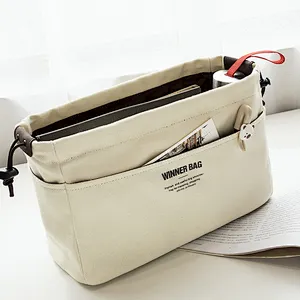 Wholesale large plain canvas cosmetic pouch makeup toiletry bag for women