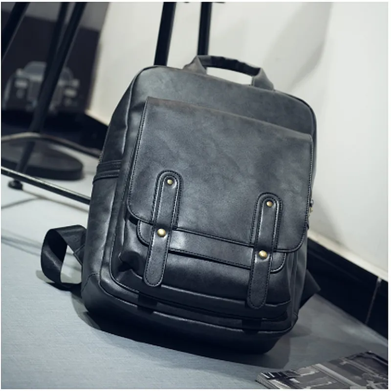 High quality  vintage school knapsack backpack classic retro college bags for boys