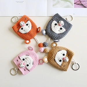 2019 Christmas Gifts Handmade Knitting Key case Drawstring Car Key Bag