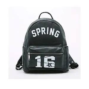 Shiny stylish high school girl bags pu leather women backpack for teenagers