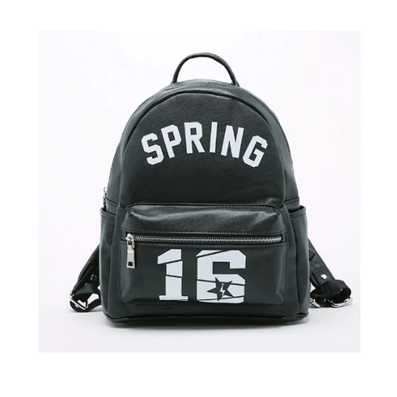 Shiny stylish high school girl bags pu leather women backpack for teenagers