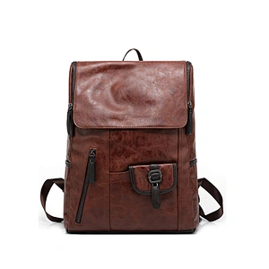 trend 2019 brown leather backpack Hot backpacks for girls college notebook computer holder bag