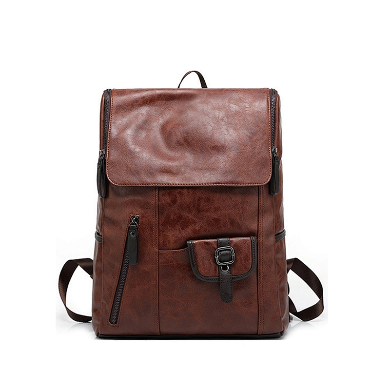 trend 2019 brown leather backpack Hot backpacks for girls college notebook computer holder bag