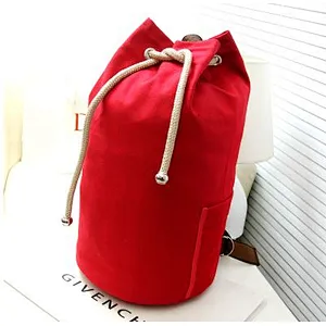 Wholesale custom classic cotton canvas drawstring daypack backpack bag