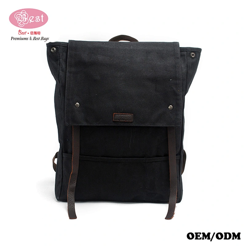 Wholesale vintage latest fashion backpack waxed canvas backpack travel canvas backpack