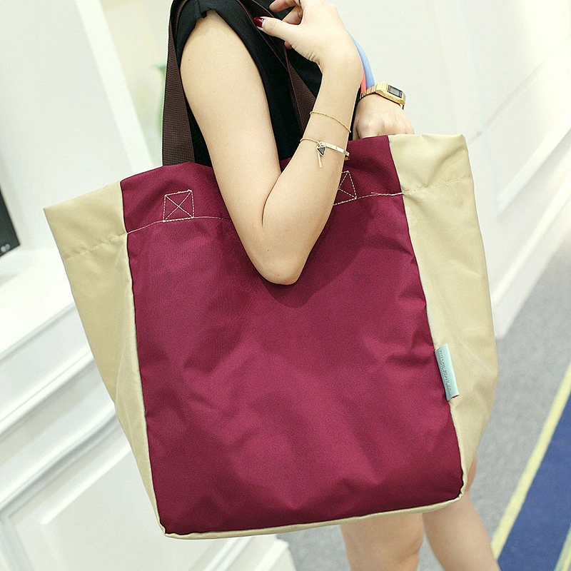 Nylon foldable tote collapsible standard size reusable shopping bags with logo