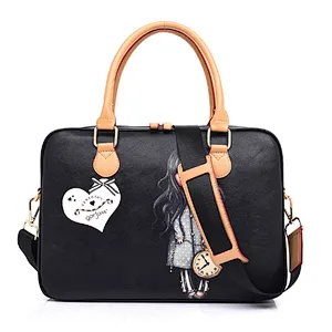 Stylish Fashion 14 inch Pu Leather Anime Laptop Bags For Girls
