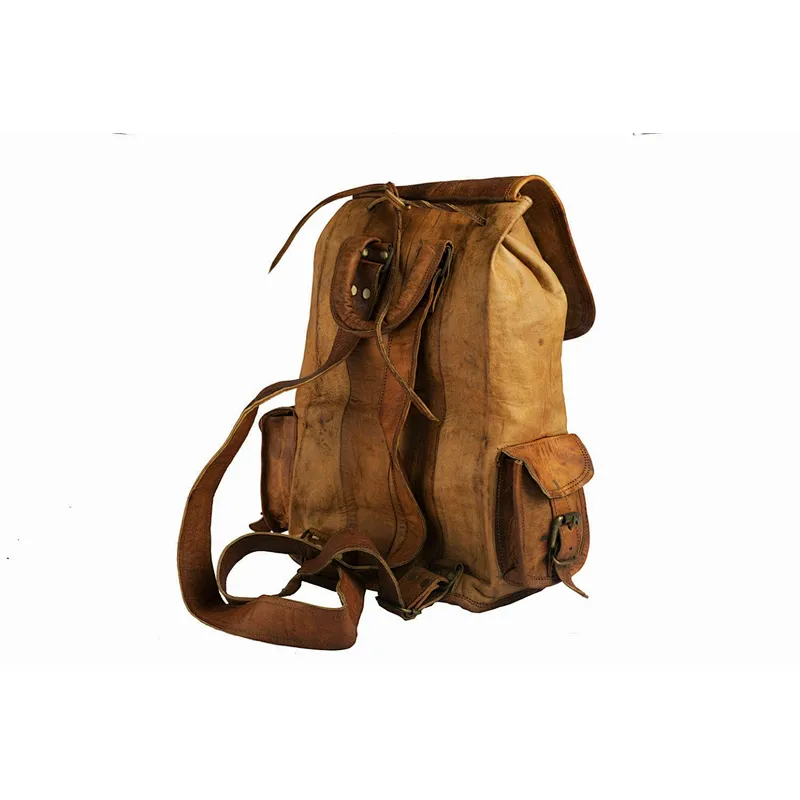 Bag Leather Backpack Men Laptop Satchel Travel Vintage Shoulder Rucksack School
