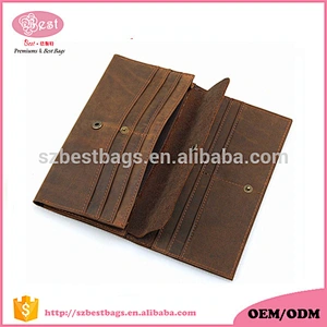 Crazy horse leather passport holder money wallet multiple card slot wallet Genuine leather travel passport