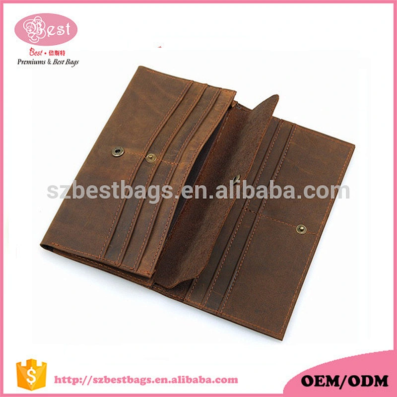 Crazy horse leather passport holder money wallet multiple card slot wallet Genuine leather travel passport